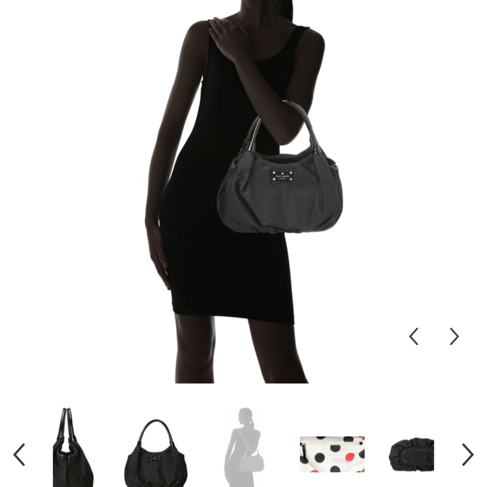 Kate Spade New York Small Shoulder Black Nylon & Leather Handbag - Picture 13 of 13